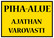 Piha-alue kyltti