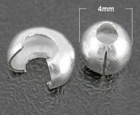 Päällyshelmi 4mm: Hopeoitu 15kpl