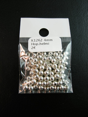 4mm Hopeoidut metallihelmet: 100kpl