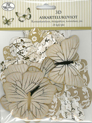 3D Askartelukuvio: Kulta perhonen