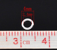 4mm Välirenkaat: Hopeoitu 50kpl