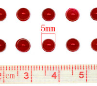 5mm Puolihelmi: Punainen 100kpl/arkki