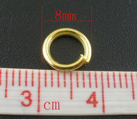 8mm Välirenkaat: Kullatut 30kpl