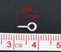 Silmukkaruuvi 8x4mm: Hopeoitu