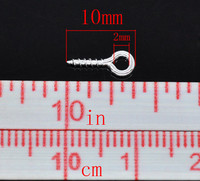 Silmukkaruuvi 10x4mm: Hopeoidut 50kpl