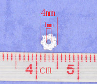 4mm Rondellit: Hop. 40kpl