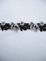 Pitsinauha: Valko/musta 2,5cm