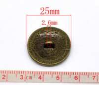 25mm Metallinappi: Pronssi 1kpl