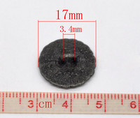 17mm Metallinappi: Antiikkihopea 1kpl