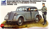 German Light Staff Car 'Stabswagen' Model 1937 (saloon) with crew. 1/35