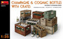 Champagne & Cognac Bottles with Crates 1/35