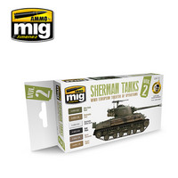 WWII European Theater Sherman Tanks Paint Set