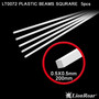Nelikulmainen muovitanko 0.5 X 0.5mm pituus 20cm pakkauksessa 6 kpl