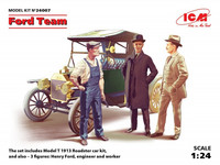 Ford Team (Model T 1913 Roadster & 3 Figures) 1/24