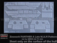 Zimmerit Panther A M.A.N Pattern #2 Vain rungon osat! (Meng) 1/35