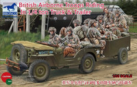 British Airborne Troops Riding in 1/4 ton Truck & Trailer
