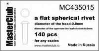 Flat spherical rivet, diameter-0.8mm