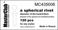 spherical rivet head diameter of 0.9 mm
