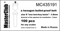 A bullet-Proof Hexagon head bolt, Size S "on A Turn-Key basis" - 1.8mm