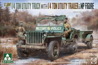 US Army Jeep with Trailer and MP Figure  1/35