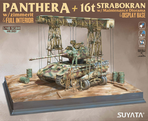 Panther Ausf.A with Full Interior & Zimmerit + 16t Starbokran + Diorama Base  1/48