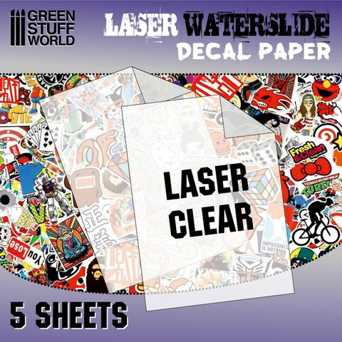 Waterslide Decal Paper A4 Clear (Laser) 5 sheets