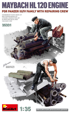 Maybach HL120 Engine for Panzer III/IV & Repair Crew  1/35