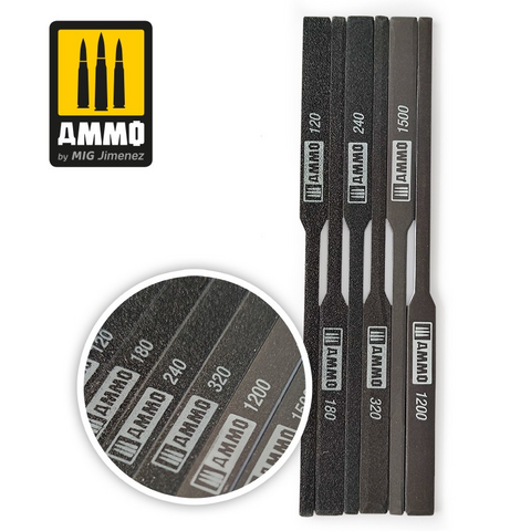 Tapered Sanding Stick (6kpl karkeudet 120,240,320,1200,1500)