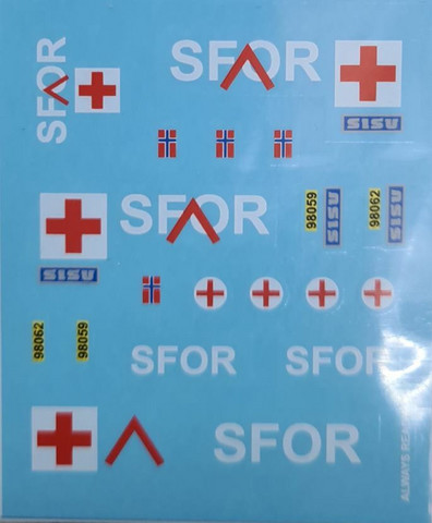 Pasi siirtokuva-arkki #45 Norwegian SFOR ambulance
