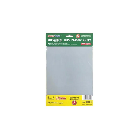 0.3mm Plastic Sheet Grey 210x300mm (2pcs)