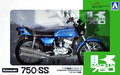 Kawasaki 750SS Mach IV Candy Blue (Die Cast Model)  1/12