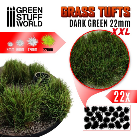 Grass Tufts XXL 22mm Dark Green
