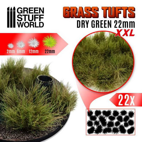 Dry Green tufts 22mm