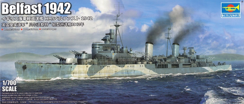 HMS Belfast 1942 Royal Navy Light Cruiser	1/700