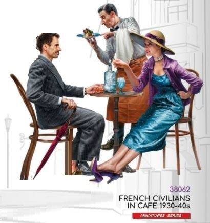 French Civilians in Cafe 1930-40s  1/35