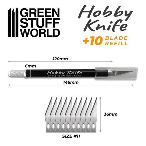 Hobby Knife with 10 Spare Blades
