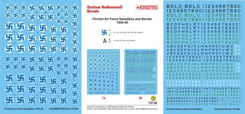 Finnish Air Force Swastikas and Serials 1944-45  1/72