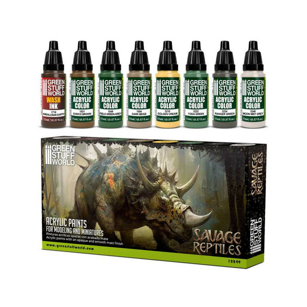 Savage Reptiles Acrylic Paint Set (8X17ml colors)