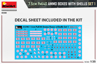 7.5cm PaK 40 Ammo Boxes with Shells Set 1  1/35