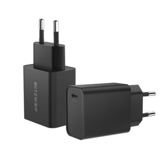 BlitzWolf® - 27W USB-C PD laturi + USB type C to C pikalauskaapeli