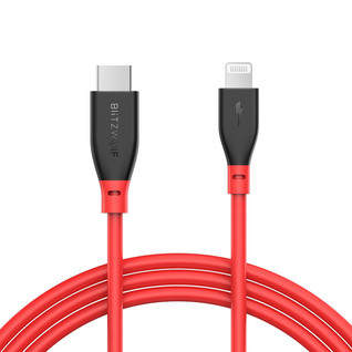 BlitzWolf®  PD 3.0 USB Type-C to Lightning (Apple) 3A Fast Charging Datakaapeli MFI-sertifioitu. Pituus 0.9m