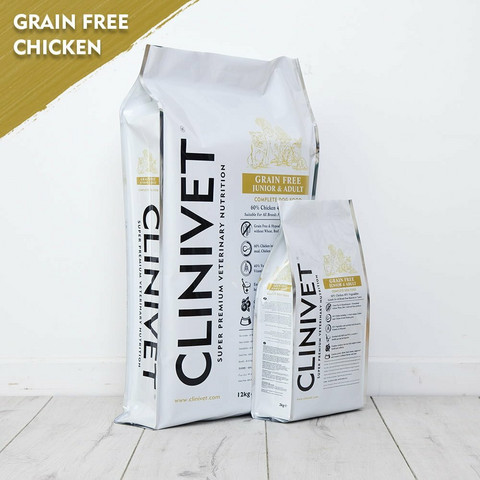 CLINIVET Grain Free Junior & Adult Chicken 2 kg - Viljaton kana-kasvis koiranruoka