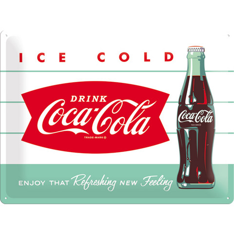 Metal Wall Sign, Coca-Cola Ice cold, 30 x 40 cm (new)