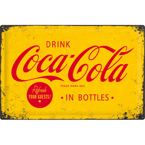 Metal sign, Coca-Cola in bottles 40 cm x 60 cm (NEW)
