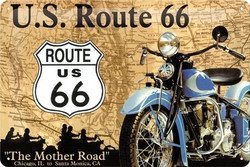 Kilpi 20x30 Route 66 sininen moottoripyörä (uusi)