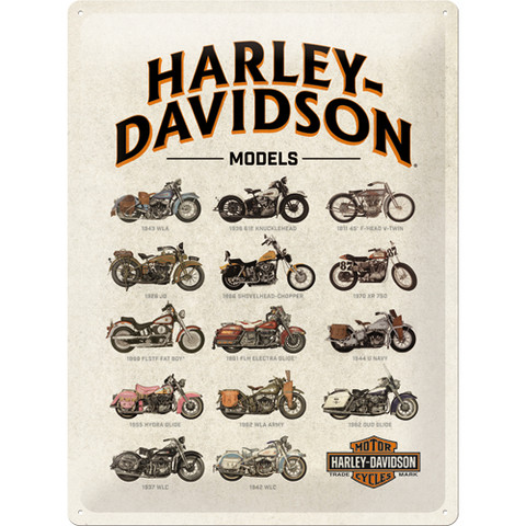 Seinäkyltti, Harley-Davidson Models 30x40 cm (UUSI)