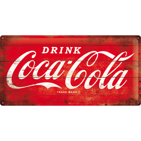 Metal Wall Sign, Coca Cola logo, 25 x 50 (NEW)