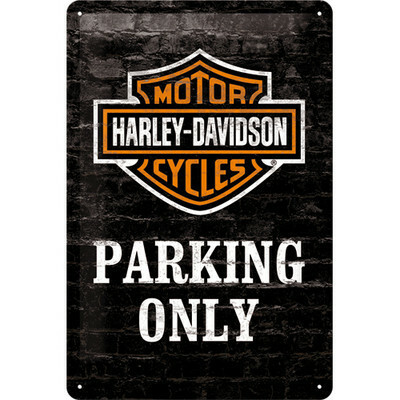 Seinäkyltti, Harley-Davidson Parking only 40cm x 60cm (UUSI)