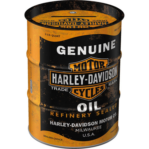 Säästölipas, tynnyri, Harley-Davidson Genuine Oil (UUSI)