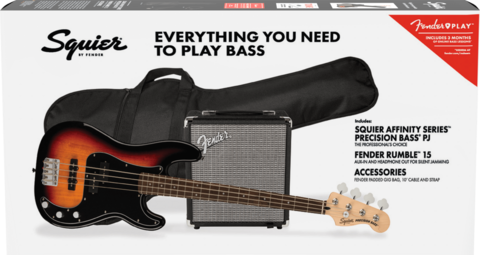Squier Affinity Precision Bass PJ Pack in 3-Color Sunburst (new)